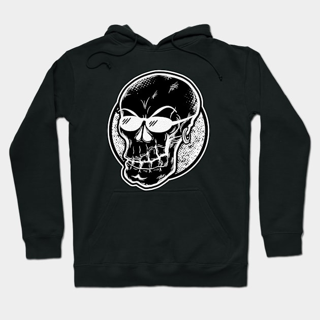 Cool skull with sunglasses (black) Hoodie by dkdesigns27